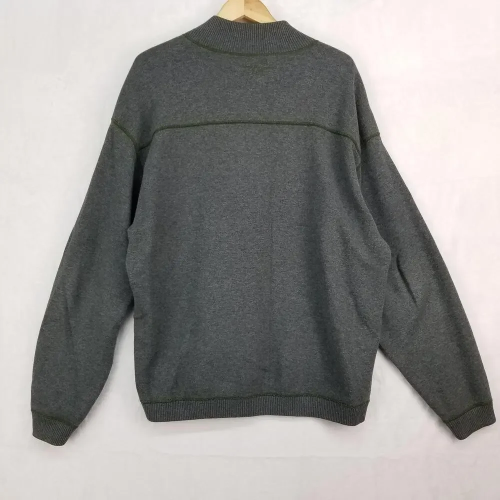 Tommy Bahama 1/4 Zip Reversible Sweater XL Gray Green‎